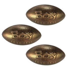 Bronze Football Drawer Knobs Cool Rugby Boys' Room Wardrobe Pull Handles, 3 Pcs
