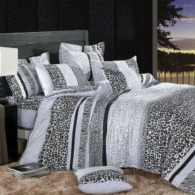 Blancho Bedding - [Snow Leopard] Luxury 5PC Comforter Set Combo 300GSM (King Size)
