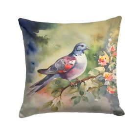 Pigeon Throw Pillow Machine Washable, Indoor Outdoor Decorative Pillow for Couch, Bed or Patio, 18Hx18W