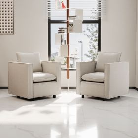 Decorative chairs, comfortable single sofa chairs in beige, soft and breathable seat cushions, soft cushioned armchairs