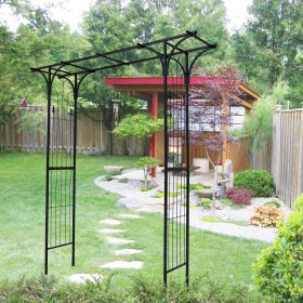 Metal Garden Arch Garden Arbor Trellis Climbing Plants Support Arch Outdoor Arch Wedding Arch Party Events Archway Black
