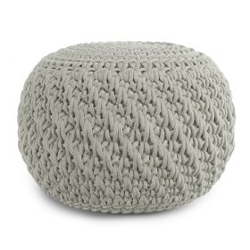 Nisi - Round Knitted Outdoor / Indoor Pouf - Light Grey