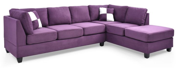 Malone G637B-SC Sectional ( Without Ottoman) , PURPLE