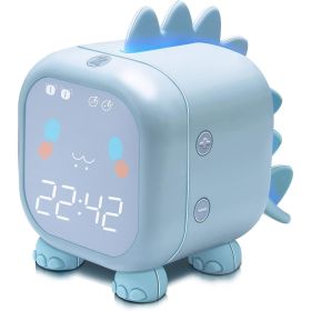 Kids Alarm Clock with Dinosaur, Digital Alarm Clock for Kids Bedroom (Color: Blue)