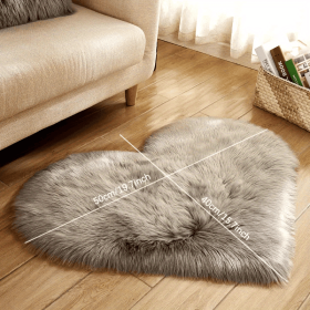1pc Heart-Shaped Faux Sheepskin Area Rug - Soft and Plush Carpet for Home, Bedroom, Nursery, and Kid's Room - Perfect for Home Decor and Comfort (Color: GREY, size: 15.75*19.69inch)